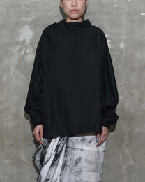 Slanted Collar Shirt in Black - BEV C multi label store