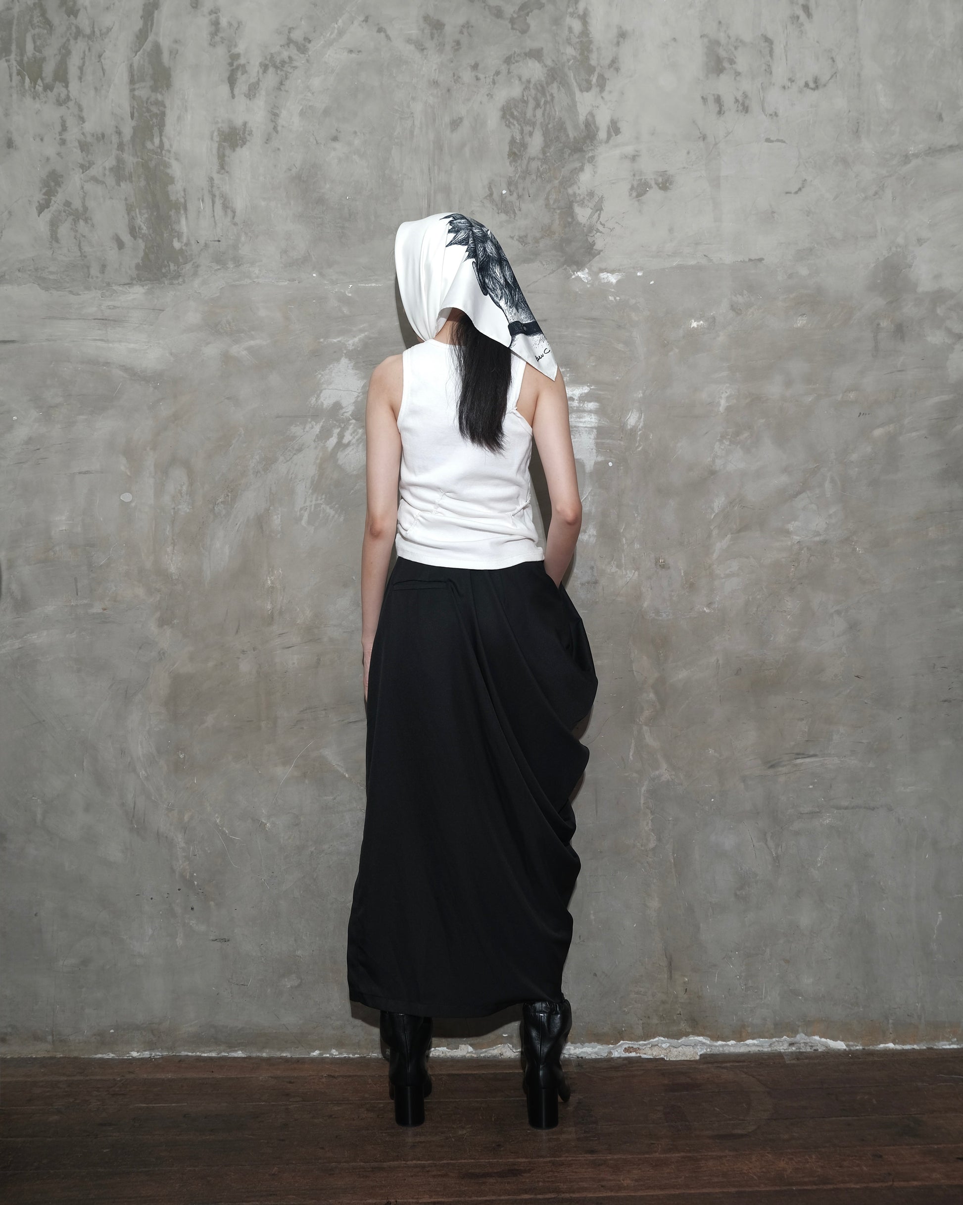 Draped Sarong Skirt in Black - BEV C multi label store