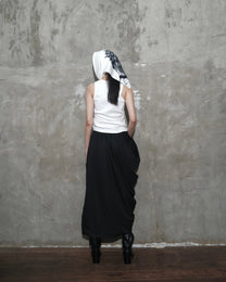 Draped Sarong Skirt in Black - BEV C multi label store