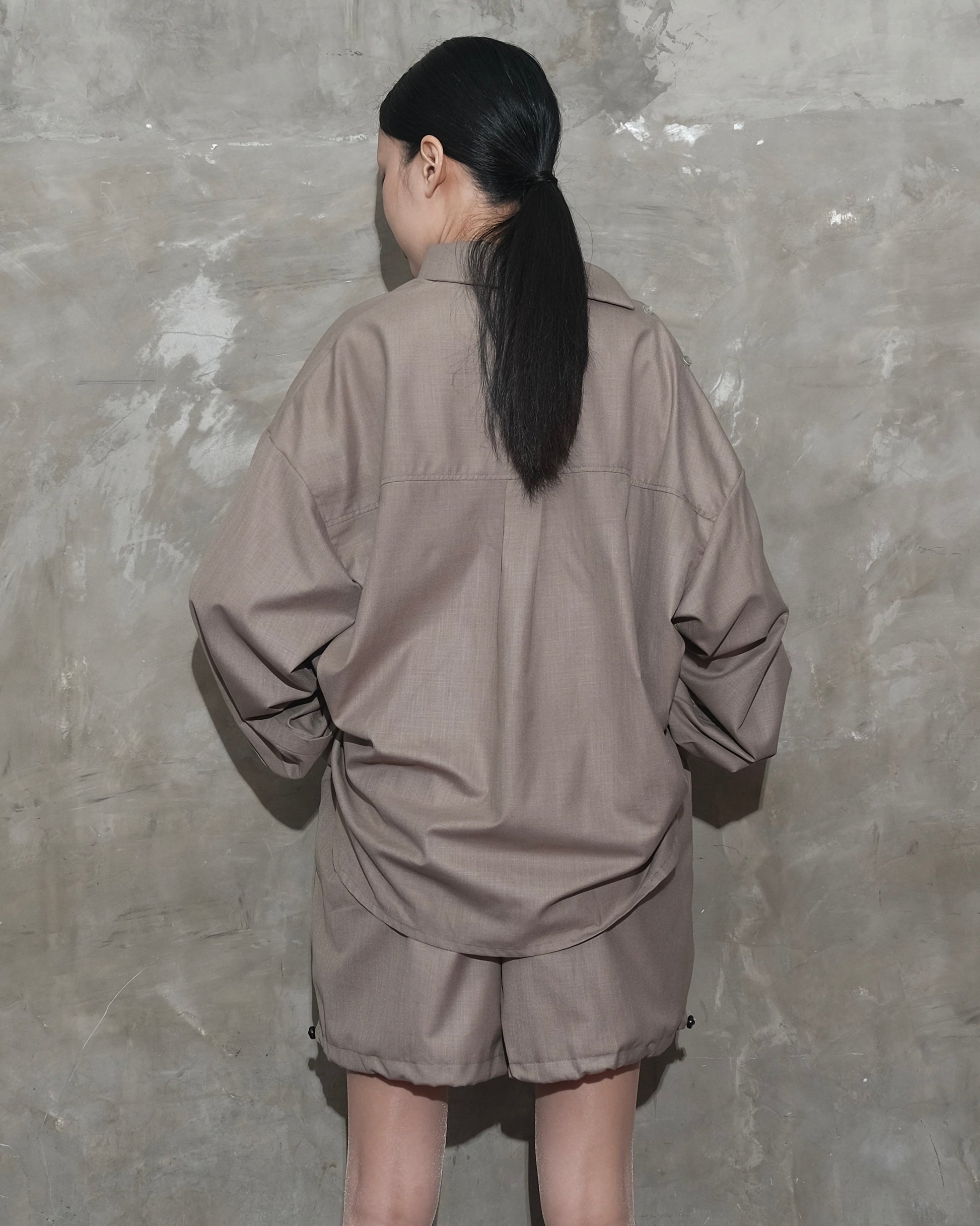 Slanted Collar Shirt in Brown - BEV C multi label store