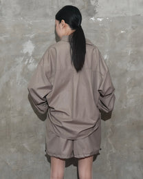 Slanted Collar Shirt in Brown - BEV C multi label store