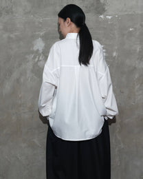 Slanted Collar Shirt in White