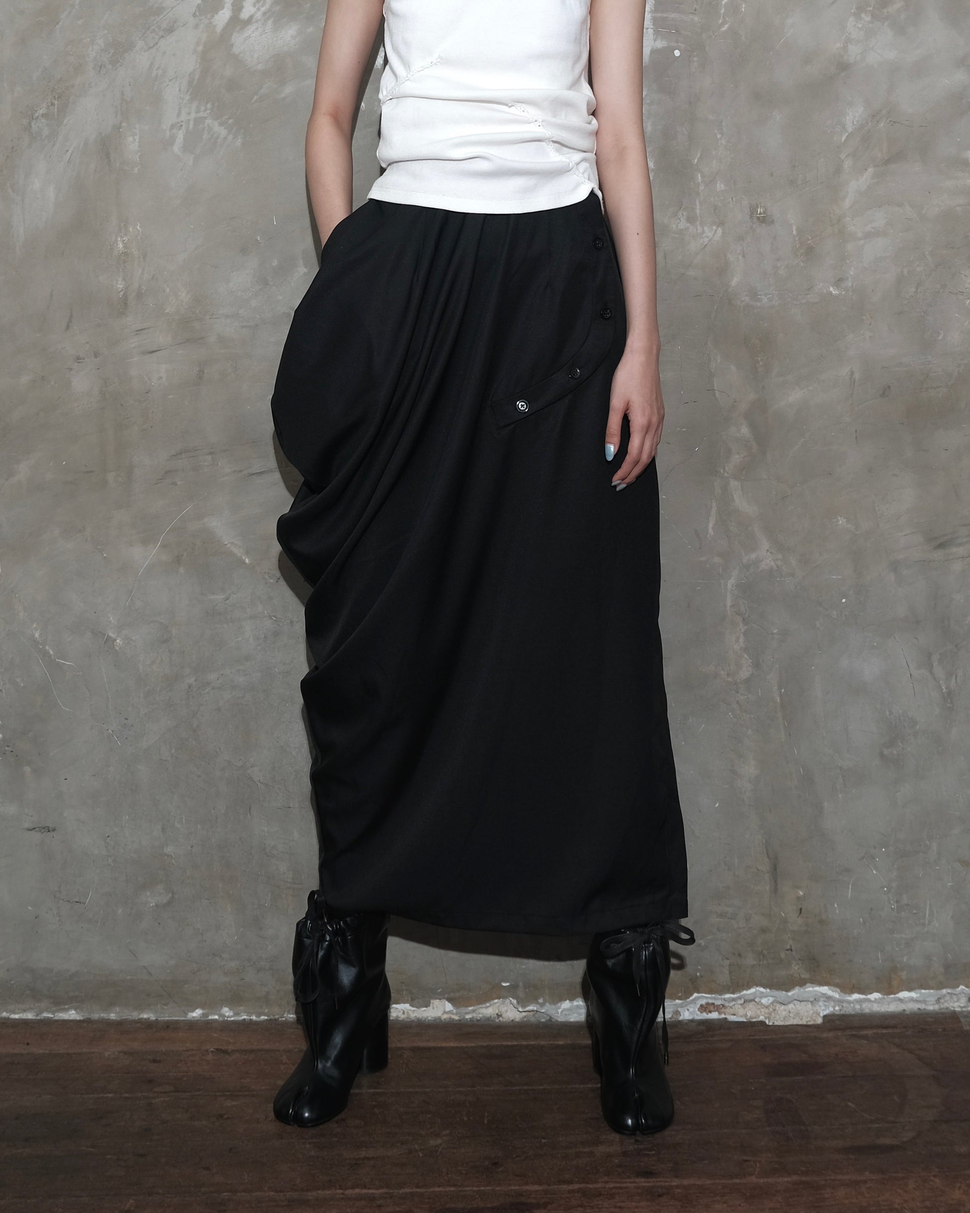 Draped Sarong Skirt in Black - BEV C multi label store