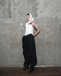 Draped Sarong Skirt in Black - BEV C multi label store