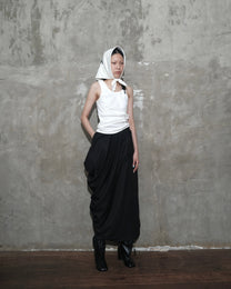 Draped Sarong Skirt in Black - BEV C multi label store