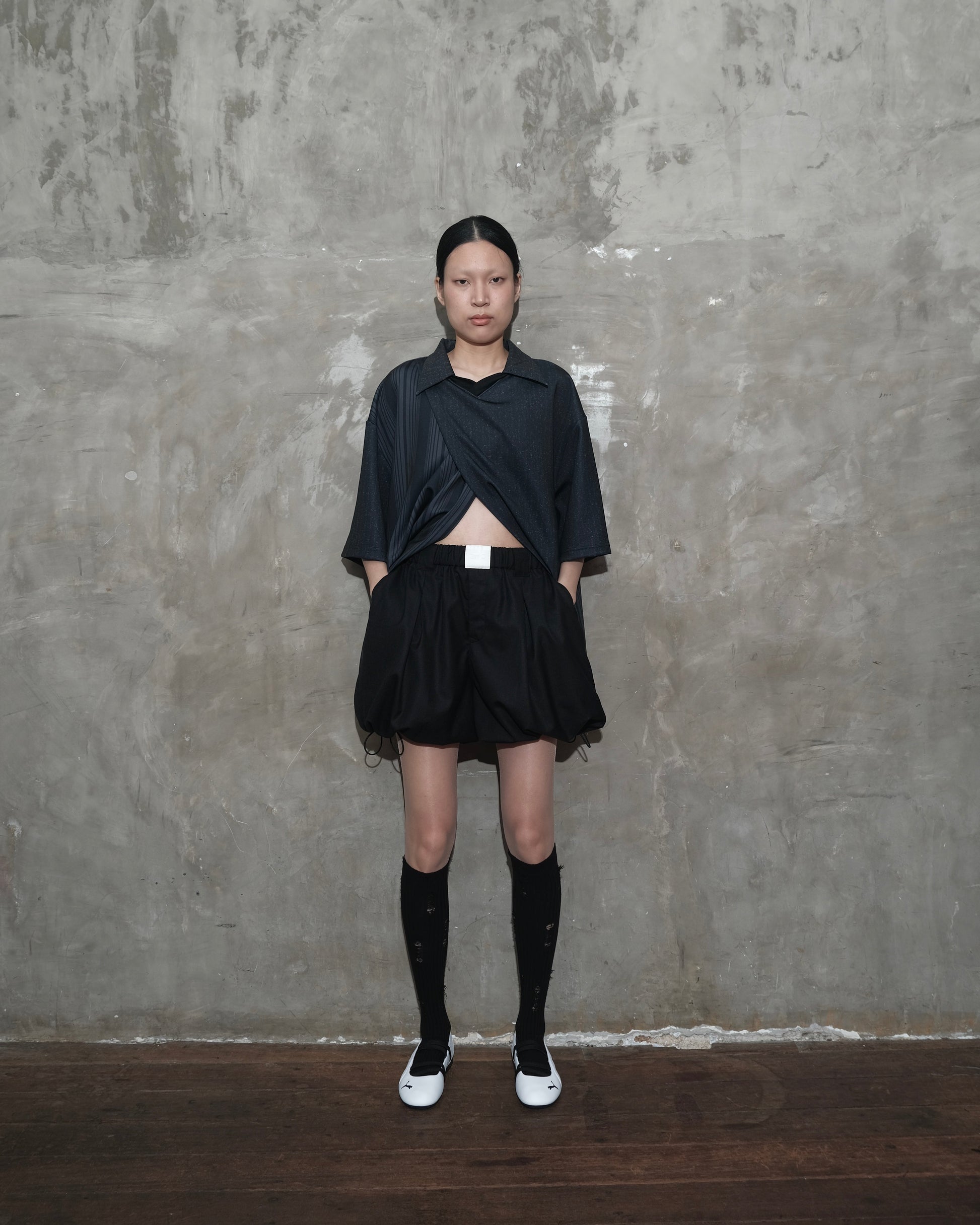 Overlap Jersey in Black