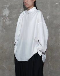 Slanted Collar Shirt in White