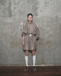 Slanted Collar Shirt in Brown - BEV C multi label store
