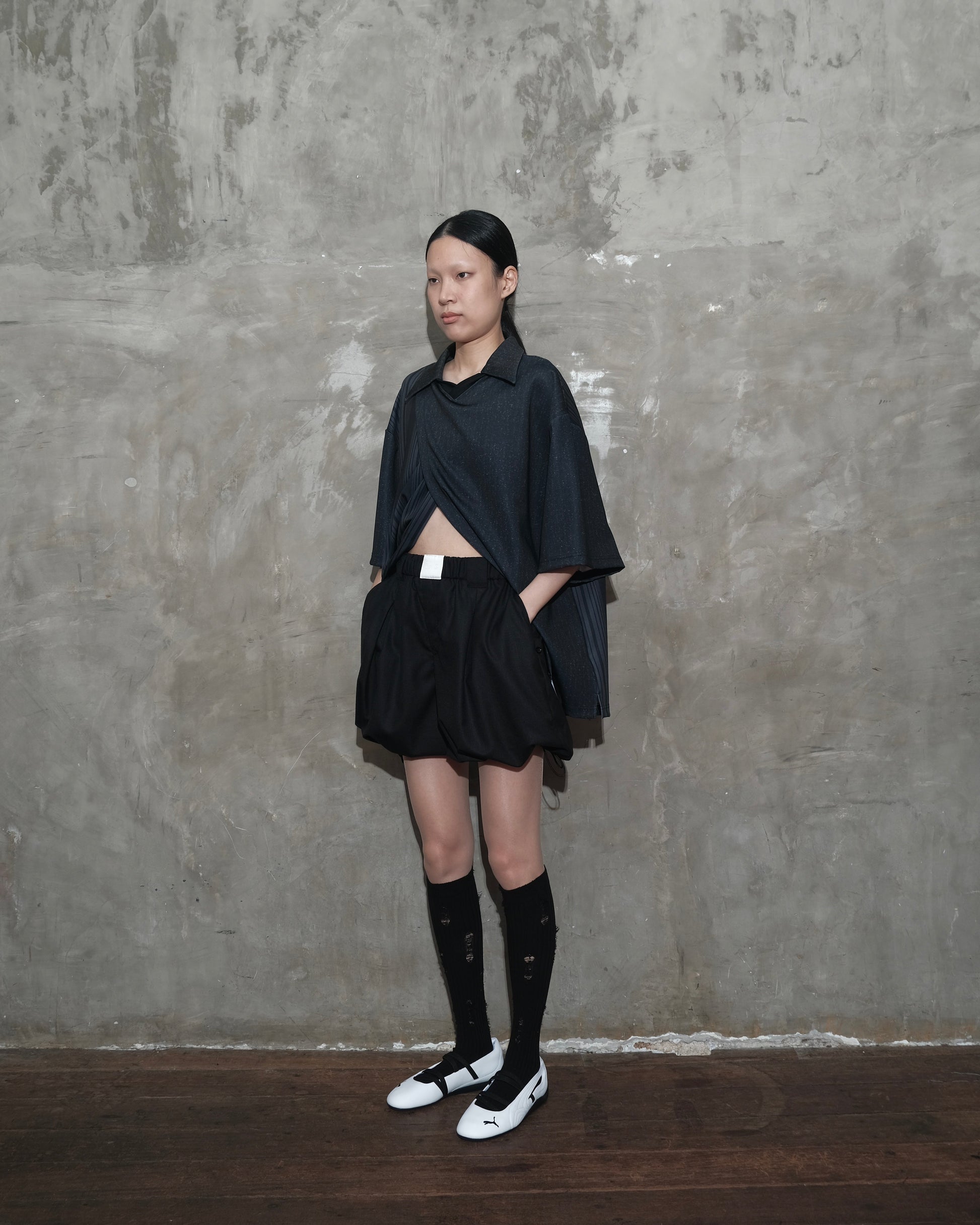 Overlap Jersey in Black