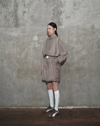Slanted Collar Shirt in Brown - BEV C multi label store