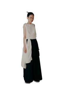 Sleeveless Draped Top in White - BEV C multi label store