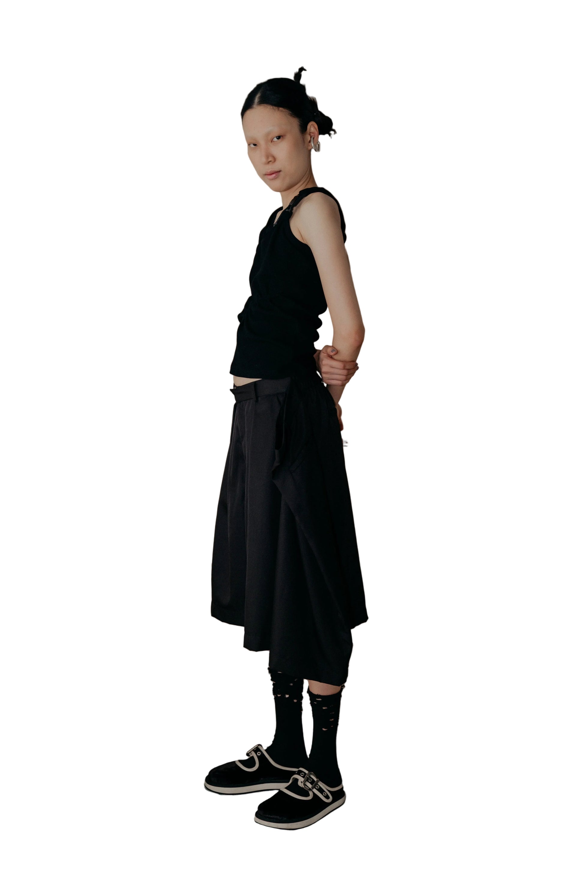 3 Kaki Kongfu Pants in Black - BEV C multi label store