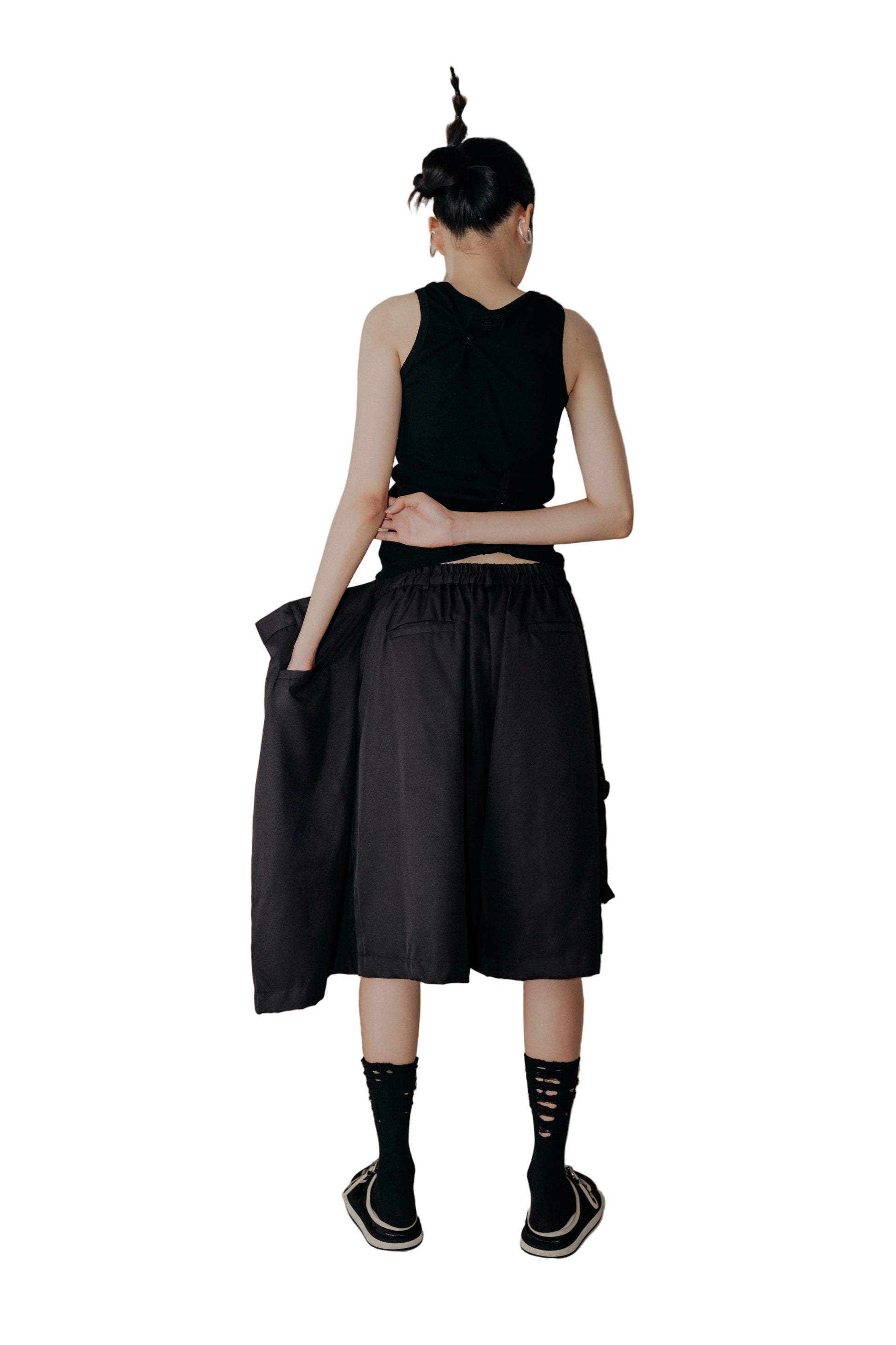 3 Kaki Kongfu Pants in Black - BEV C multi label store