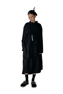 Asymmetrical Fly Pocket Pants In Black - BEV C multi label store