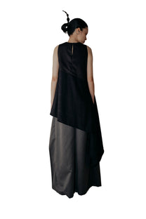Sleeveless Draped Top in Black - BEV C multi label store
