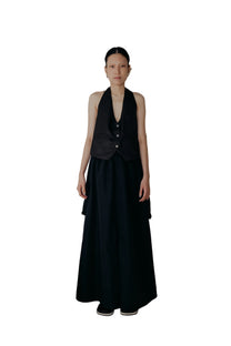 Sexy Open Back Vest in Black - BEV C multi label store
