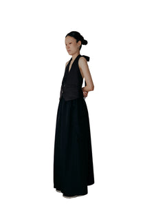 Sexy Open Back Vest in Black - BEV C multi label store