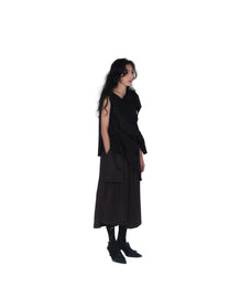 Asymmetrical Fly Pocket Pants In Dark Brown