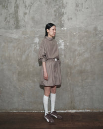 Slanted Collar Shirt in Brown - BEV C multi label store