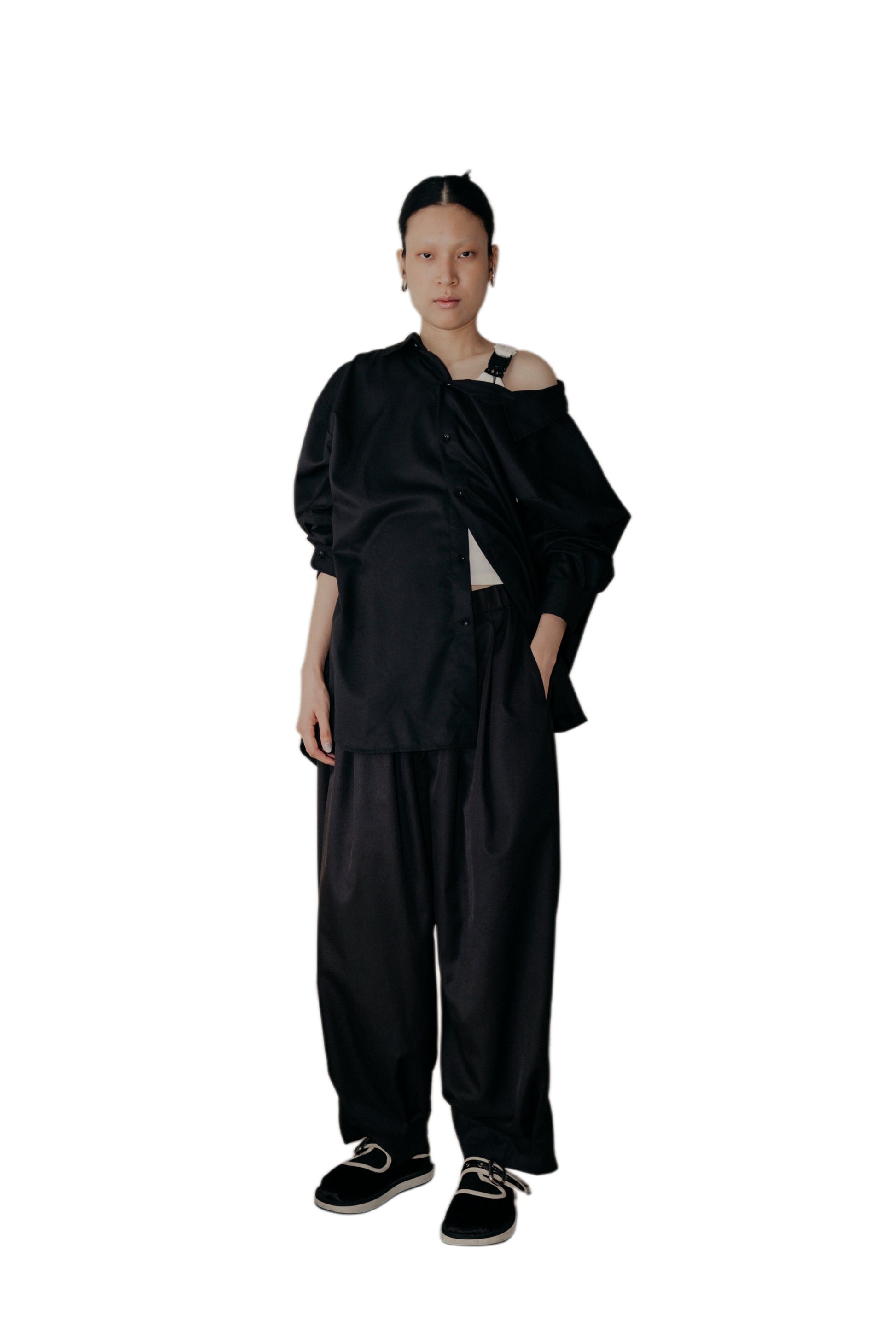 Magnolia Giant Collar Shirt in Black