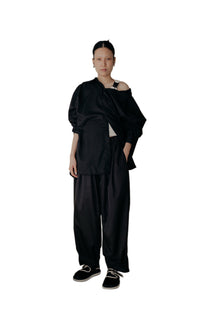 Magnolia Giant Collar Shirt in Black