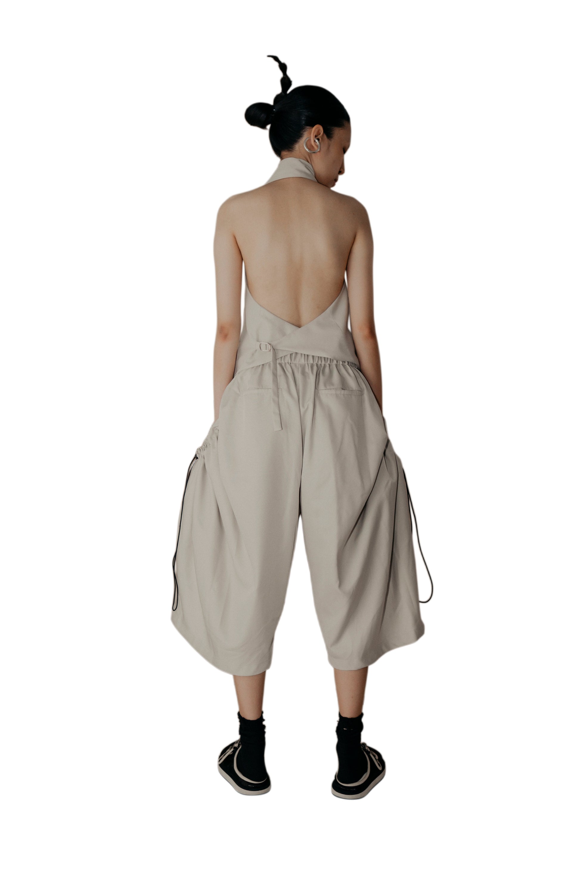 Sexy Open Back Vest in Cream